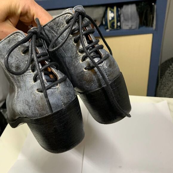 ARGILA Silver genuine leather ankle boots booties 38.5 or 8.5 MADE IN spain - Picture 4 of 9